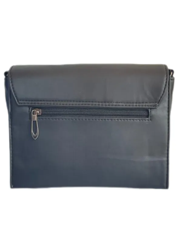 Black_Premium_Polyurethane_Beautiful_Stylish_Sling_Bag_For_Women