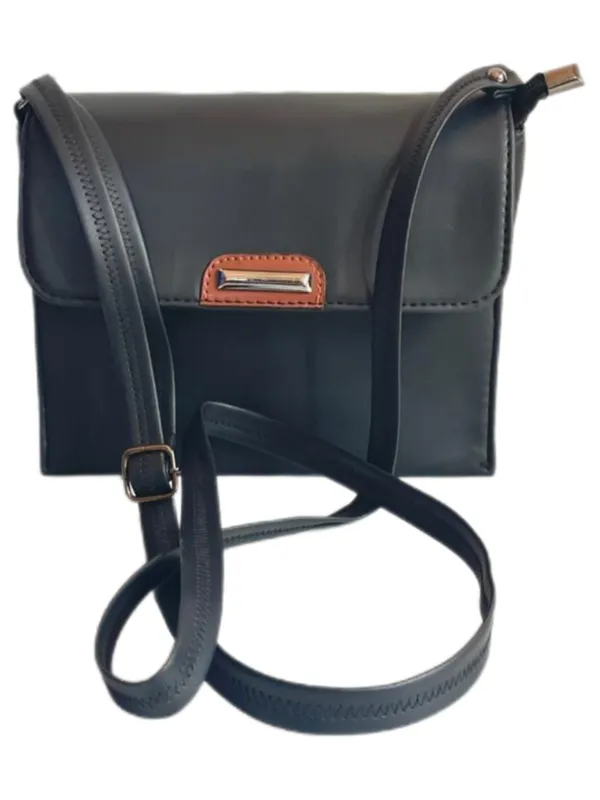 Black_Premium_Polyurethane_Beautiful_Stylish_Sling_Bag_For_Women