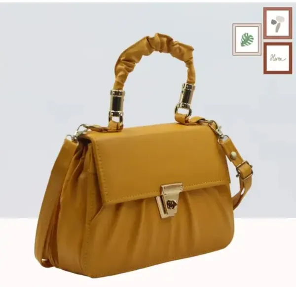 Yellow_Premium_Polyurethane_Designing_Box_Sling_Bag_For_Women