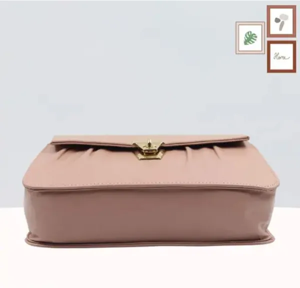 Tan_Premium_Polyurethane_Designing_Box_Sling_Bag_For_Women