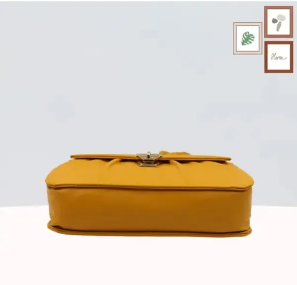 Yellow_Premium_Polyurethane_Designing_Box_Sling_Bag_For_Women