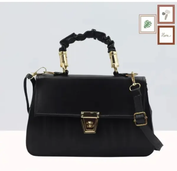 Black_Premium_Polyurethane_Designing_Box_Sling_Bag_For_Women