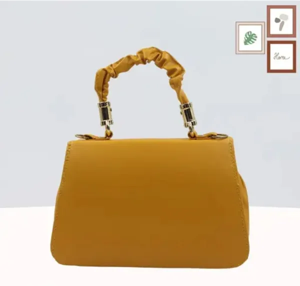 Yellow_Premium_Polyurethane_Designing_Box_Sling_Bag_For_Women