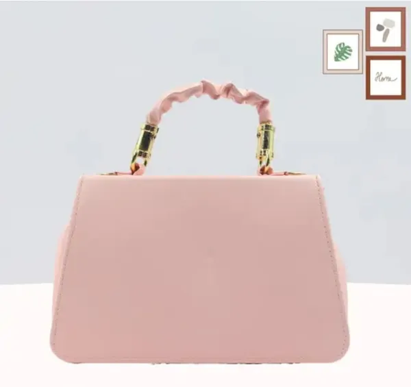Peach_Premium_Polyurethane_Designing_Box_Sling_Bag_For_Women