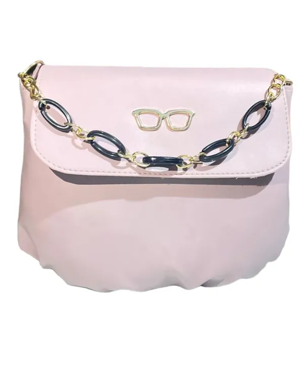 Pink_Premium_Polyurethane_Designing_Sling_Bag_For_Women