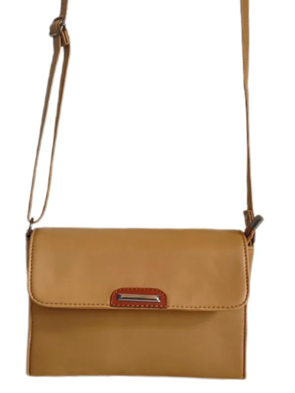 Tan_Premium_Polyurethane_Beautiful_Stylish_Sling_Bag_For_Women