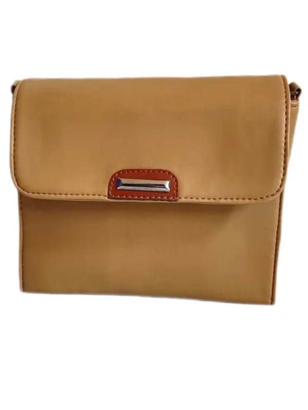 Tan_Premium_Polyurethane_Beautiful_Stylish_Sling_Bag_For_Women