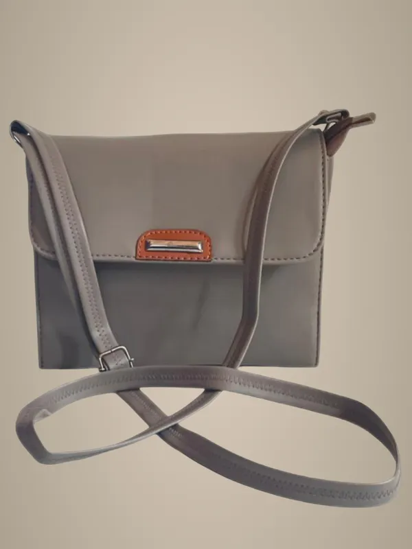 Grey_Premium_Polyurethane_Beautiful_Stylish_Sling_Bag_For_Women