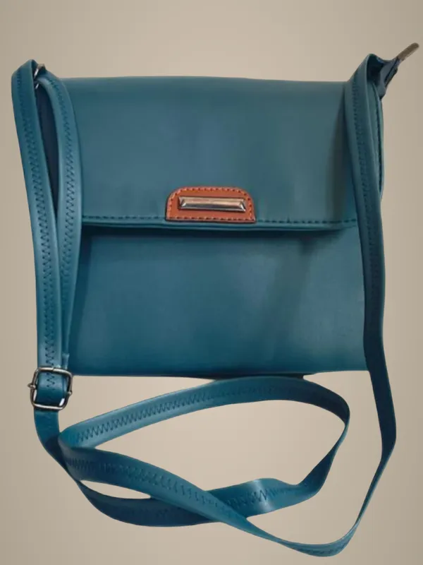 Pack_Of_2_Tan_&_Teal_Premium_Polyurethane_Designing_Box_Bag_&_Sling_Bag_For_Women