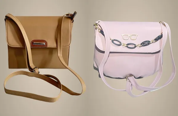 Pack_Of_2_Tan_&_Pink_Premium_Polyurethane_Beautiful_Stylish_Sling_Bag_For_Women_