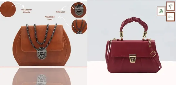 Pack_Of_2_Rust_&_Red_Premium_Polyurethane_Box_Stylish_Bag_For_Women