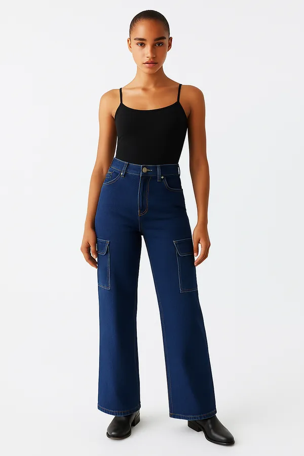 Blue_Cargo_Straight_Fit_Stretchable_Jeans