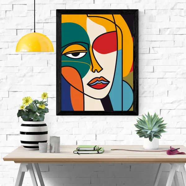 Modern_Abstract_Face_Canvas_Wall_Art_Painting_With_Black_Frame_For_Home_Decor_Living_Room_Wall_Decoration