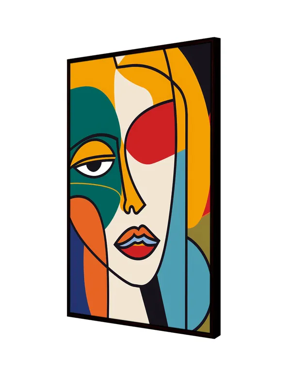 Modern_Abstract_Face_Canvas_Wall_Art_Painting_With_Black_Frame_For_Home_Decor_Living_Room_Wall_Decoration