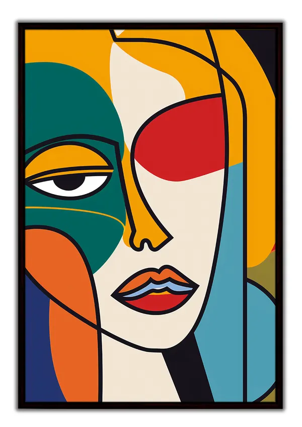 Modern_Abstract_Face_Canvas_Wall_Art_Painting_With_Black_Frame_For_Home_Decor_Living_Room_Wall_Decoration