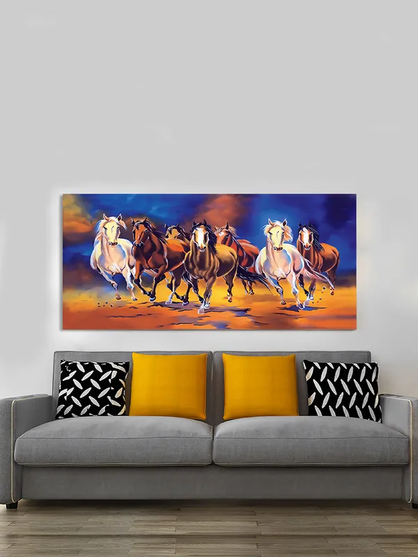 Seven_Horses_in_Motion_-_Power_&_Prosperity_Canvas_Painting