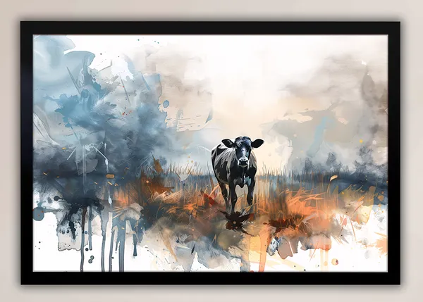Rustic_Elegance_–_Abstract_Cow_Canvas_Wall_Art__With_black_Frame_Painting_For_Home_Decor_Living_Room_Wall_Decoration