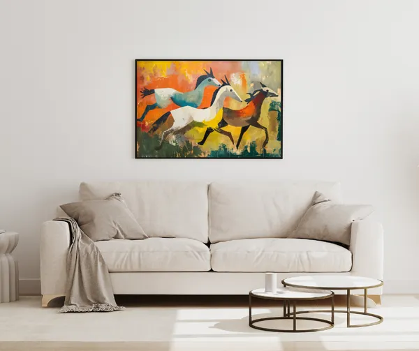 Galloping_Dreams_–_Abstract_Horse_Canvas_Wall_Art__With_black_Frame_Painting_For_Home_Decor_Living_Room_Wall_Decoration