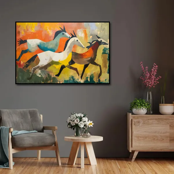 Galloping_Dreams_–_Abstract_Horse_Canvas_Wall_Art__With_black_Frame_Painting_For_Home_Decor_Living_Room_Wall_Decoration