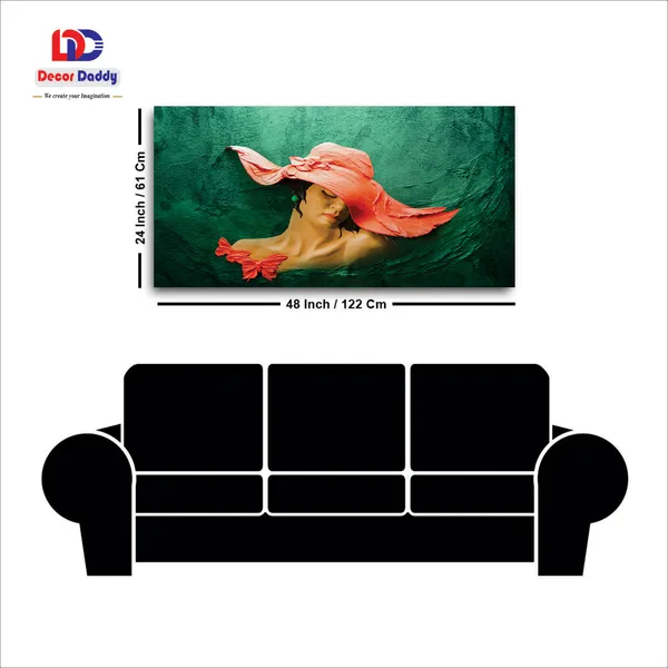 Silent_Elegance_-_Woman_in_Crimson_Hat_Canvas_Painting_Fitted_with_wooden_Frame