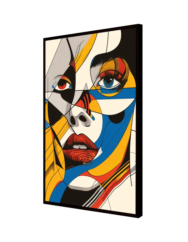 Colorful_Abstract_Face_Canvas_Wall_Art_Painting_With_Black_Frame_For_Home_Decor_Living_Room_Wall_Decoration