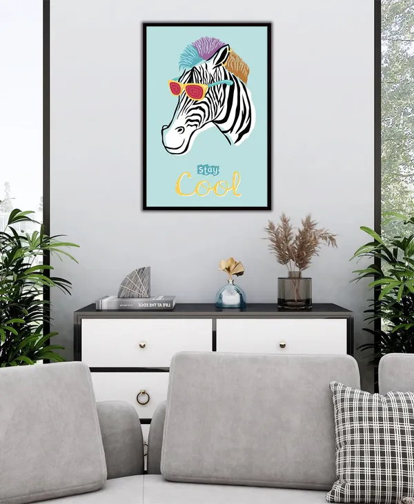 Elegant_Zebra_Wildlife_Canvas_Wall_Art_Painting_With_Black_Frame_For_Home_Decor_Living_Room_Wall_Decoration