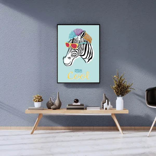Elegant_Zebra_Wildlife_Canvas_Wall_Art_Painting_With_Black_Frame_For_Home_Decor_Living_Room_Wall_Decoration