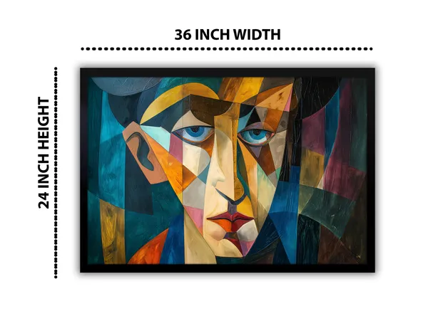 Blue_Gaze_–_Geometric_Expressionist_Wall_Art_With_black_Frame_Painting_For_Home_Decor_Living_Room_Wall_Decoration
