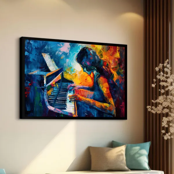 Melody_in_Motion_Canvas_wall_Art_With_Black_Frame_Painting_For_Home_Decor_Living_Room_Wall_Decoration