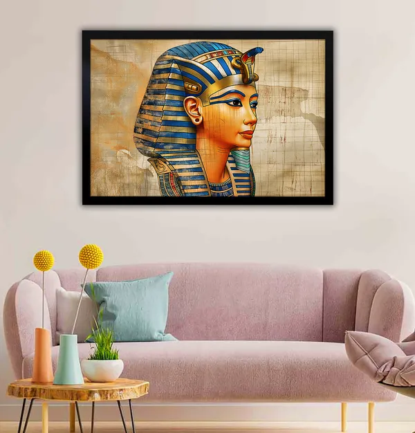 Pharaoh's_Legacy_–_Ancient_Egyptian_Wall_Art_With_black_Frame_Painting_For_Home_Decor_Living_Room_Wall_Decoration