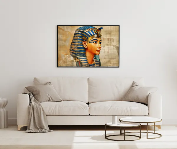 Pharaoh's_Legacy_–_Ancient_Egyptian_Wall_Art_With_black_Frame_Painting_For_Home_Decor_Living_Room_Wall_Decoration