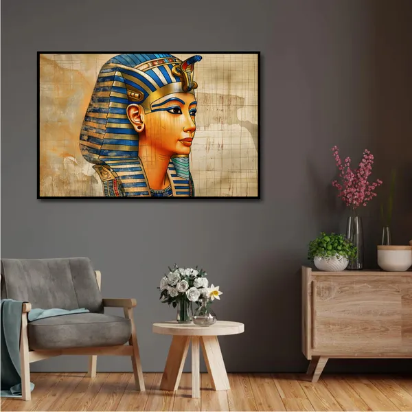 Pharaoh's_Legacy_–_Ancient_Egyptian_Wall_Art_With_black_Frame_Painting_For_Home_Decor_Living_Room_Wall_Decoration