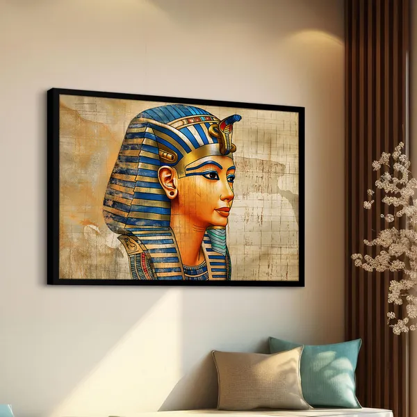 Pharaoh's_Legacy_–_Ancient_Egyptian_Wall_Art_With_black_Frame_Painting_For_Home_Decor_Living_Room_Wall_Decoration