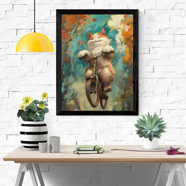 Realistic_Cat_Canvas_Wall_Art_Painting_With_Black_Frame_For_Home_Decor_Living_Room_Wall_Decoration