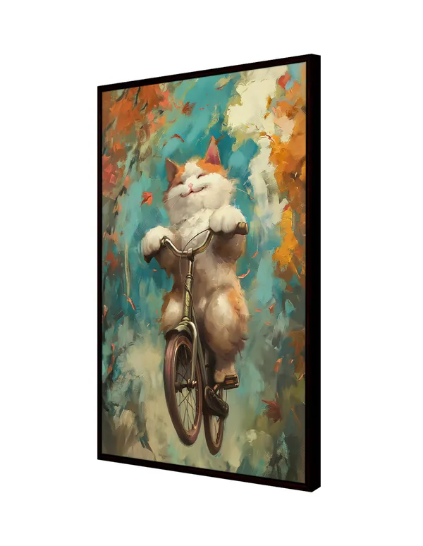 Realistic_Cat_Canvas_Wall_Art_Painting_With_Black_Frame_For_Home_Decor_Living_Room_Wall_Decoration