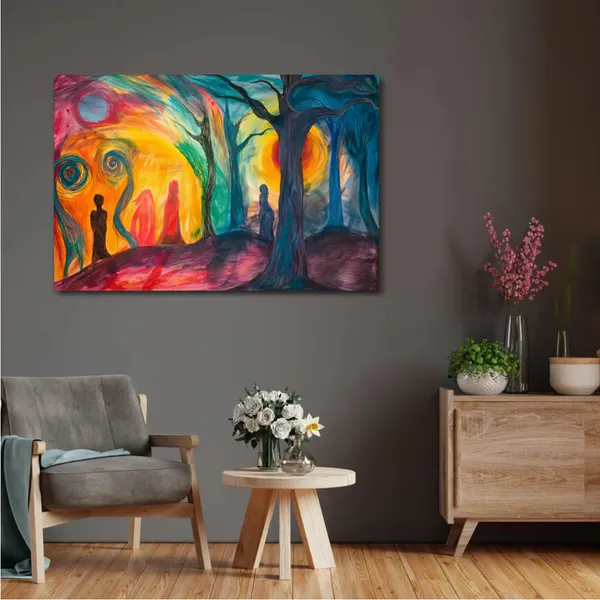 Whispers_of_the_Forgotten_Forest_Canvas_wall_Art_With_Black_Frame_Painting_For_Home_Decor_Living_Room_Wall_Decoration