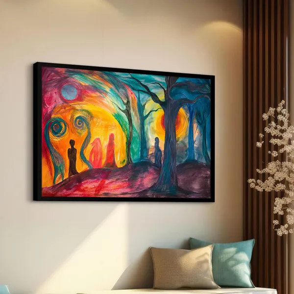Whispers_of_the_Forgotten_Forest_Canvas_wall_Art_With_Black_Frame_Painting_For_Home_Decor_Living_Room_Wall_Decoration