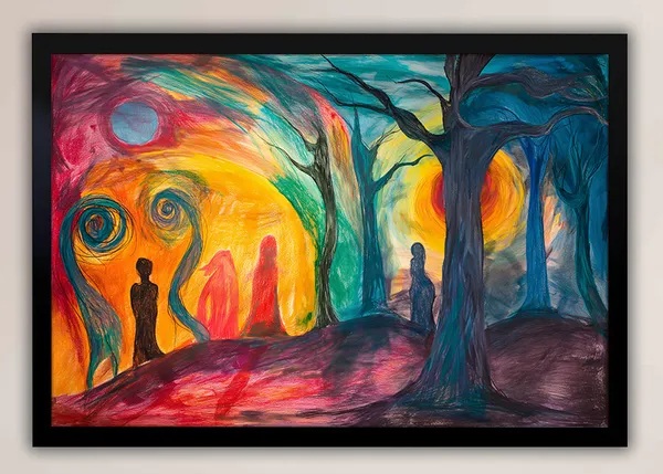 Whispers_of_the_Forgotten_Forest_Canvas_wall_Art_With_Black_Frame_Painting_For_Home_Decor_Living_Room_Wall_Decoration