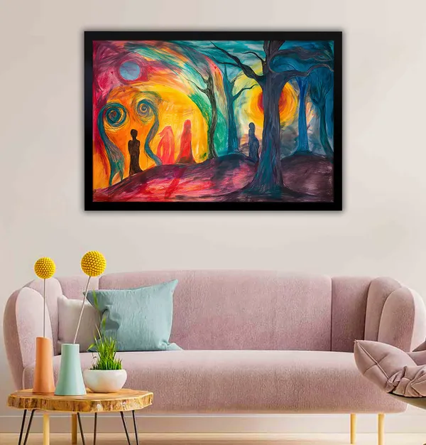 Whispers_of_the_Forgotten_Forest_Canvas_wall_Art_With_Black_Frame_Painting_For_Home_Decor_Living_Room_Wall_Decoration