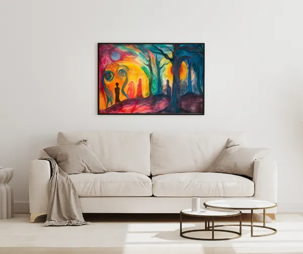 Whispers_of_the_Forgotten_Forest_Canvas_wall_Art_With_Black_Frame_Painting_For_Home_Decor_Living_Room_Wall_Decoration