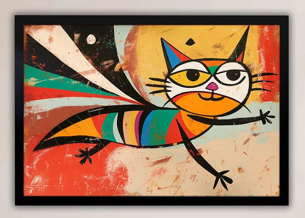 Cosmic_Cat_–_Abstract_Pop_Canvas_Wall_Art_With_black_Frame_Painting_For_Home_Decor_Living_Room_Wall_Decoration