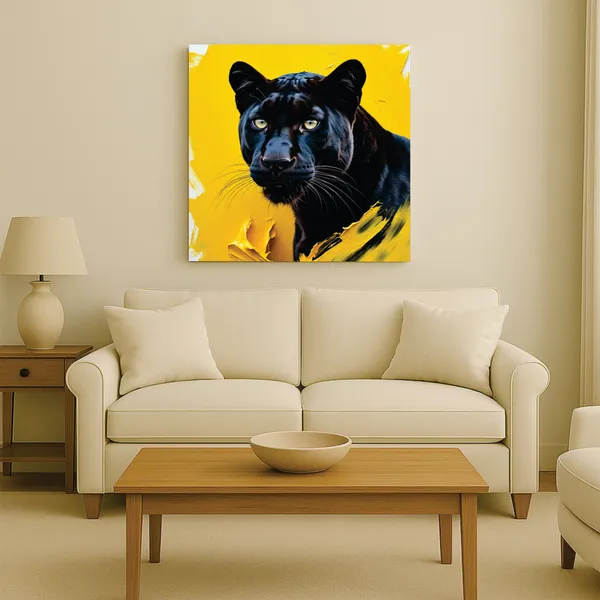 Modern_Black_Panther_Canvas_Painting_|_Bold_Animal_Art_for_Living_Room_Decor_|_Vibrant_Wall_Art_with_Strachetd_Frame
