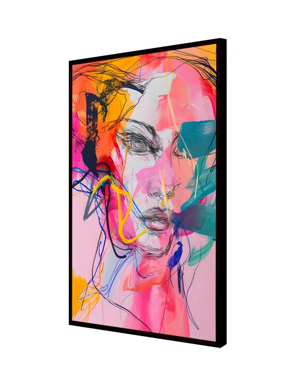 Abstract_Expression_Face_Canvas_Wall_Art_Painting_With_Black_Frame_For_Home_Decor_Living_Room_Wall_Decoration