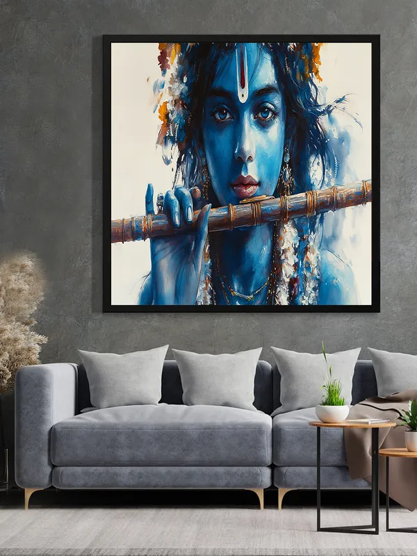 Divine_Melody_Lord_Krishna_Canvas_Wall_Art_Black_Frame_Painting_For_Home_Decor_Living_Room_Wall_Decoration