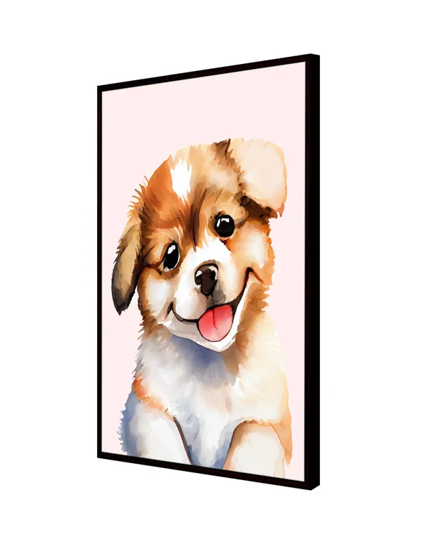 Dog_Pop__Canvas_Wall_Art_Painting_With_Black_Frame_For_Home_Decor_Living_Room_Wall_Decoration