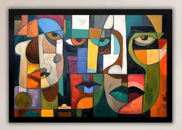 Fragmented_Faces_–_Modern_Abstract_Cubism_Wall_Art_With_black_Frame_Painting_For_Home_Decor_Living_Room_Wall_Decoration