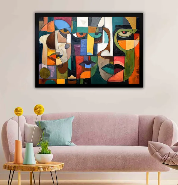 Fragmented_Faces_–_Modern_Abstract_Cubism_Wall_Art_With_black_Frame_Painting_For_Home_Decor_Living_Room_Wall_Decoration