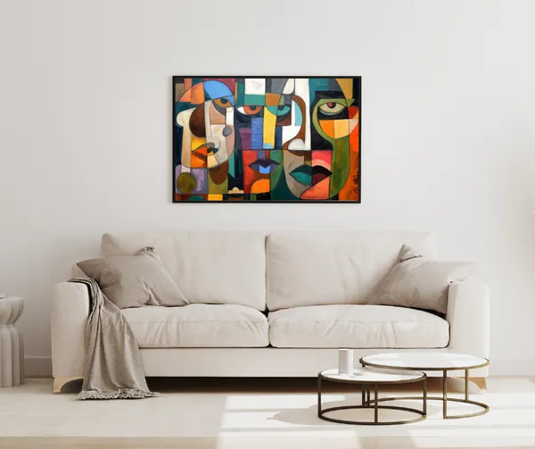 Fragmented_Faces_–_Modern_Abstract_Cubism_Wall_Art_With_black_Frame_Painting_For_Home_Decor_Living_Room_Wall_Decoration