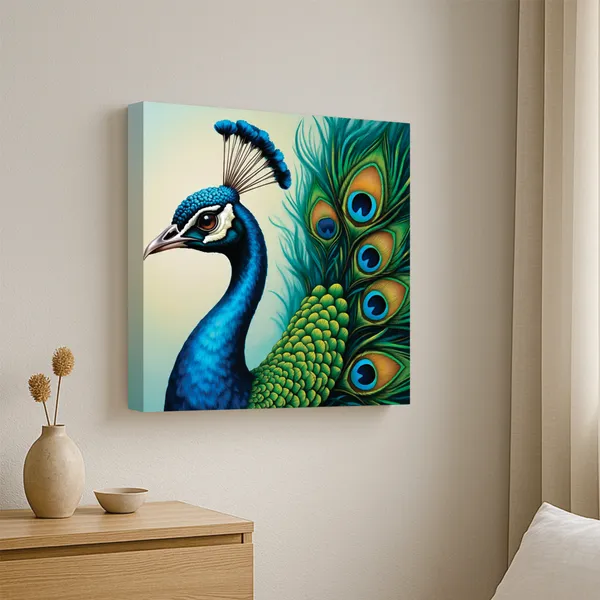 Vibrant_Peacock�Canvas_Painting�|_Modern_Wall�Art_for_Living�Room_|_Decorative_with_Stretched_�Framed_Art_Piece