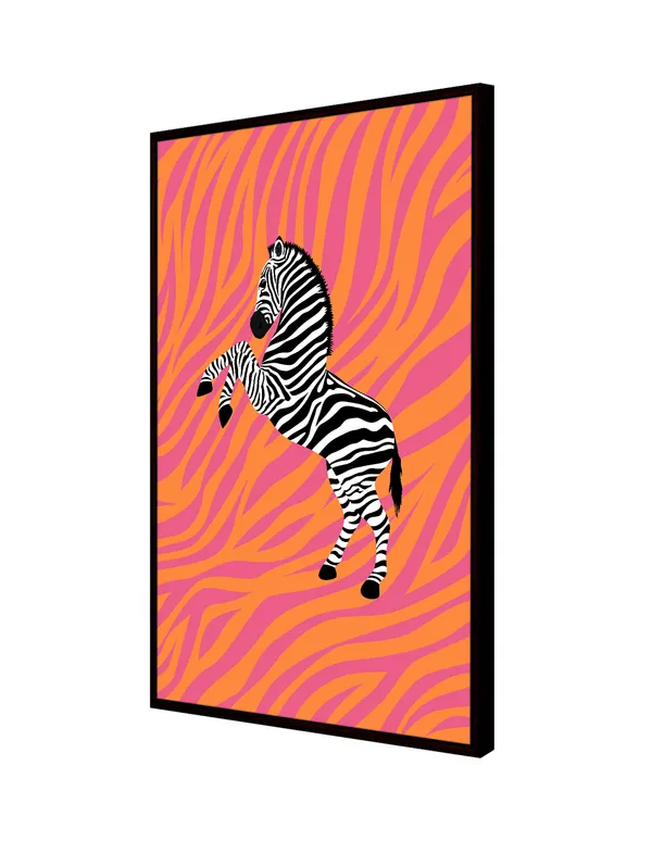 Zebra_Pop_Canvas_Wall_Art_Painting_With_Black_Frame_For_Home_Decor_Living_Room_Wall_Decoration